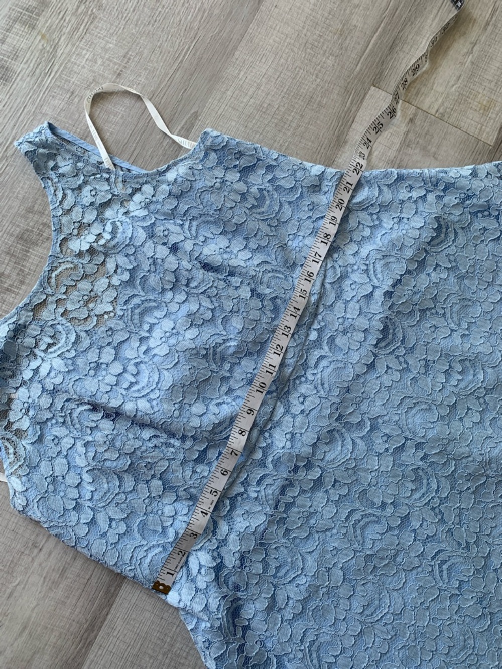 David's Bridal Light Blue Lace Floral Overlay - Picture 10 of 12
